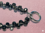 Black Crystal Phone Chain – 25-26 cm Durable Beaded Phone Strap & Anti-Drop Wrist Holder - Image 3