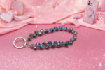 Blue Crystal Phone Chain – 25-26cm Durable Beaded Phone Strap & Anti-Drop Wrist Holder