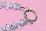 Purple Crystal Phone Chain – 28-29cm Durable Beaded Phone Strap & Anti-Drop Wrist Holder - Image 3