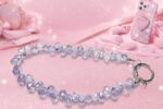 Purple Crystal Phone Chain – 28-29cm Durable Beaded Phone Strap & Anti-Drop Wrist Holder