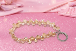 Yellow Crystal Phone Chain – 25-26cm Durable Beaded Phone Strap & Anti-Drop Wrist Holder