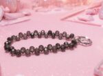 Black Crystal Phone Chain – 25-26 cm Durable Beaded Phone Strap & Anti-Drop Wrist Holder