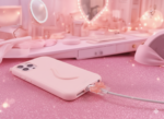 Coral Transparent Silicone Ribbon Charger Cable Protector – Cute Cable Saver 3 × 3 cm - Image 2